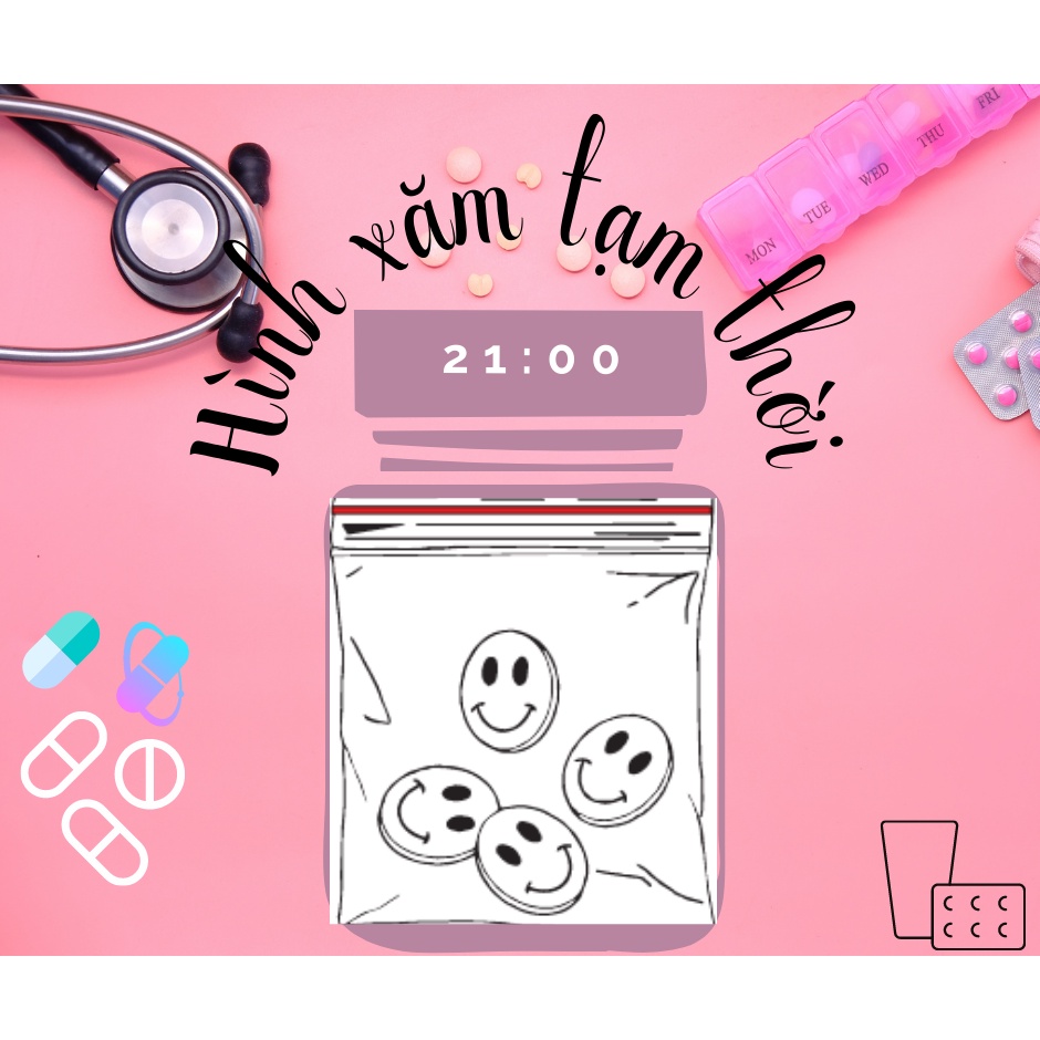 "PILL🤒" Hình Xăm Dán Mới Nhất,Chống Nước 100%,Giữ Hình Lâu - Hai Mốt Giờ Store 🌺