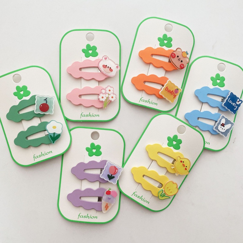 Set 2 Kẹp Tóc Hình Đám Mây Hoạt Hình Màu Kẹo Ngọt Phong Cách Hàn Quốc Cho Bé Gái