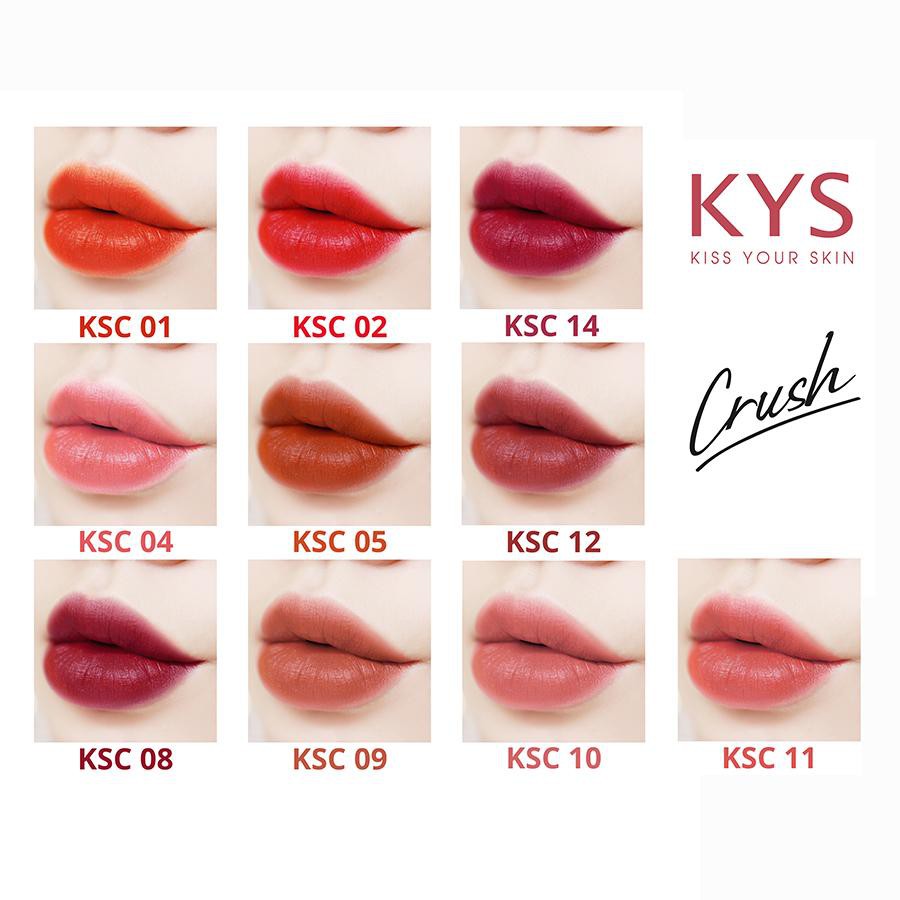 Son Kem Lì Siêu Mịn Đỏ Đất Chocolate Không Chì KYS Crush 3.5g