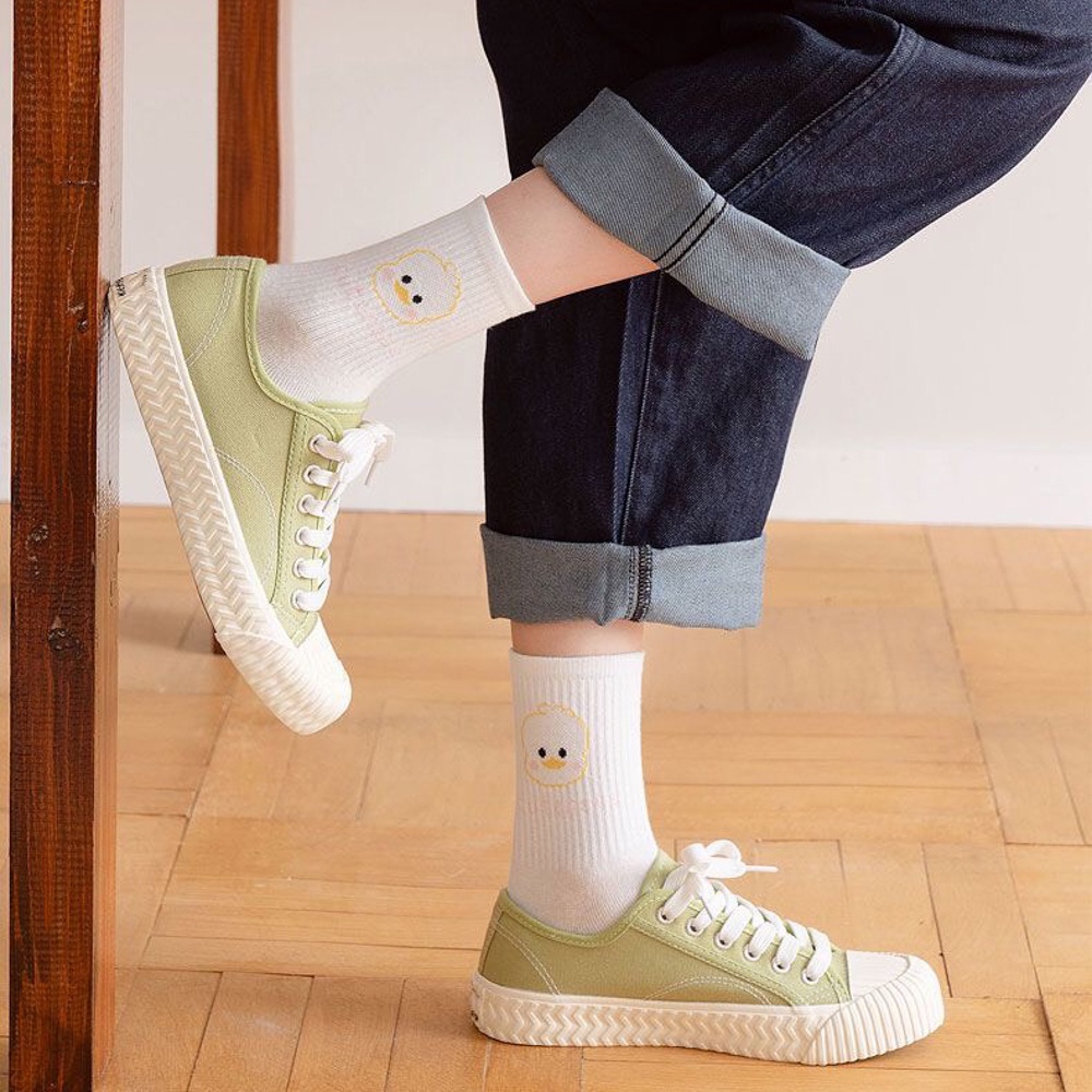 Tất vớ nữ cổ cao chất liệu cotton co giãn bốn chiều, set tất vớ nữ họa tiết xinh - Sope Shop