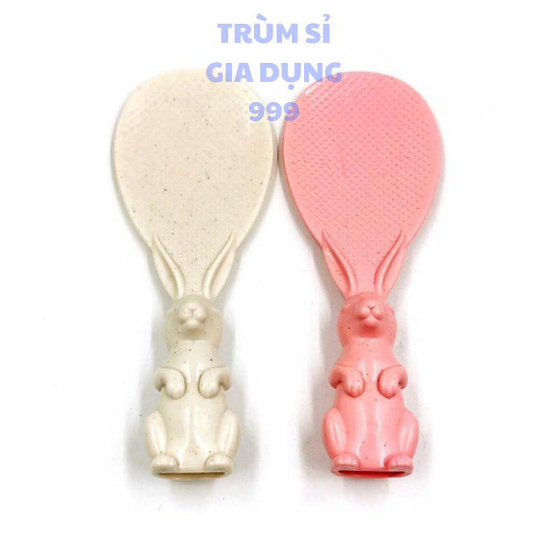 vá xới cơm lúa mạch hình tai thỏ, Thìa Muỗng Vá Xới Cơm Chống Dính Hình Tai Thỏ Xinh