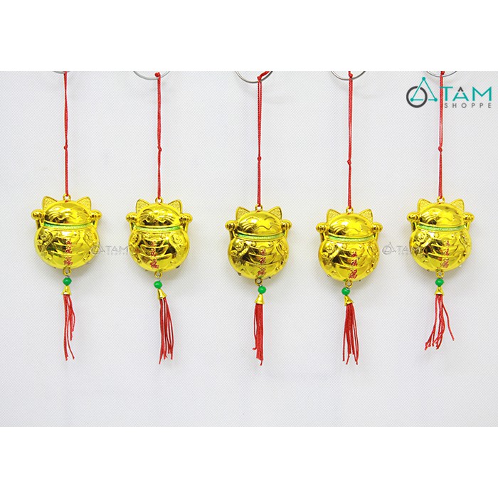 Set 5 dây mèo vàng tài lộc treo cây mai đào T-PKTMD-67 TAN