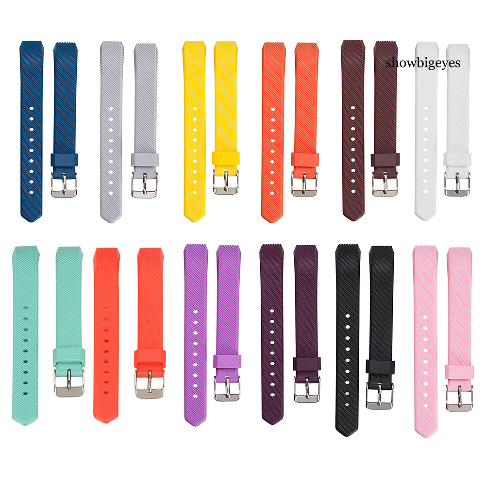 Dây Đeo Thay Thế Chất Liệu Silicon Màu Trơn Cho Fitbit Alta / Alta Hr