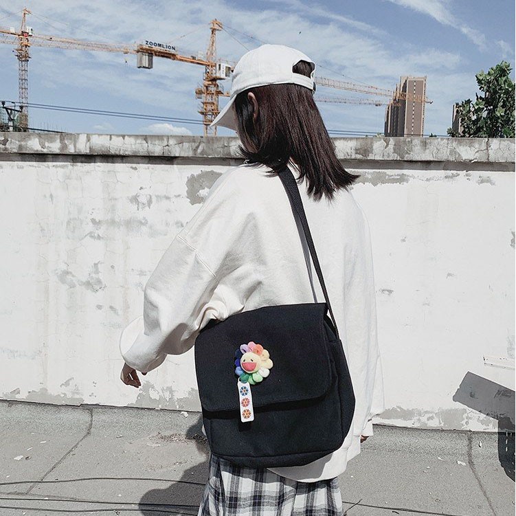 Túi tote vải bố đeo chéo canvas thời trang ulzzang đẹp giá rẻ đi học - TV01