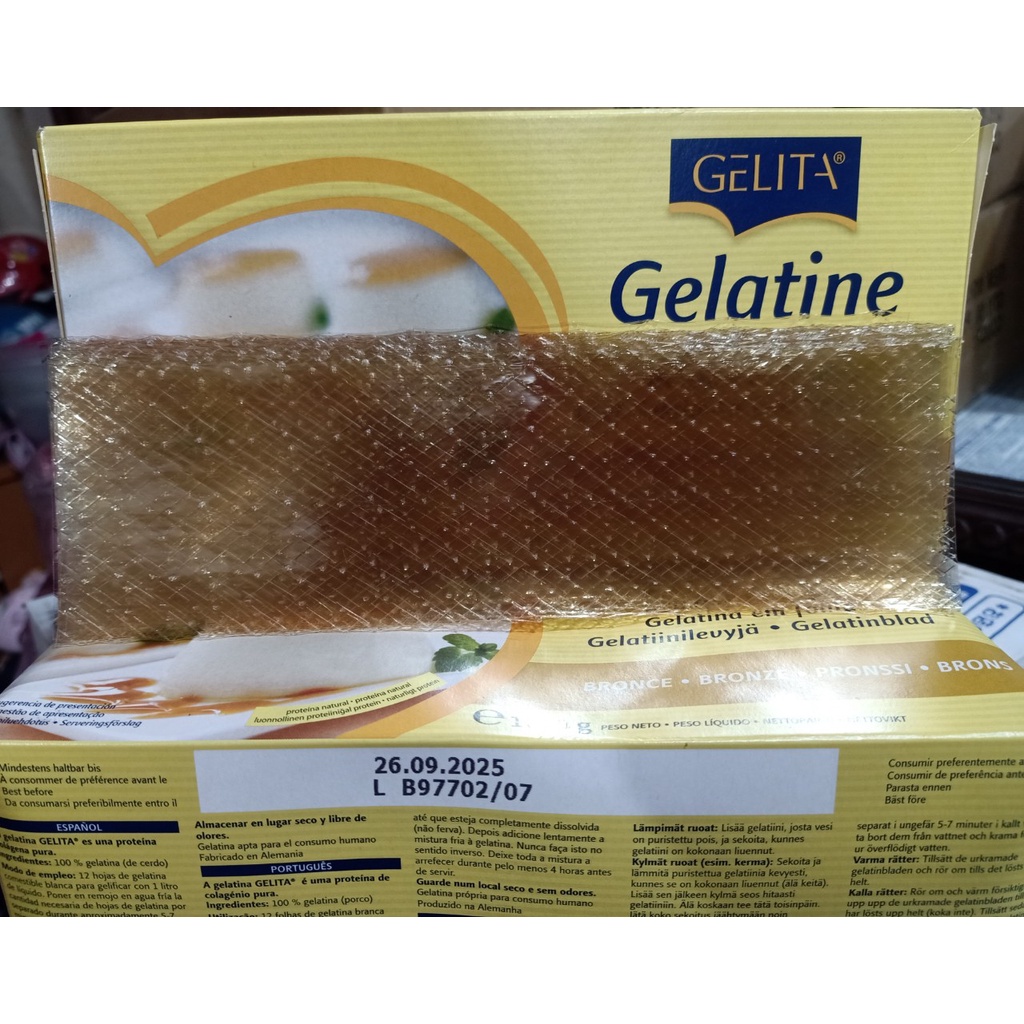 Gelatine Lá - 5/10 lá (Hàng chia lẻ từ hộp 1kg)
