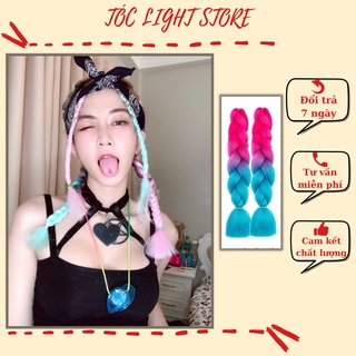 Tóc Giả Nữ Tết Bím Nhiều Màu Sắc-Tóc Nối Dài 60cm Sống Ảo Cực Chất