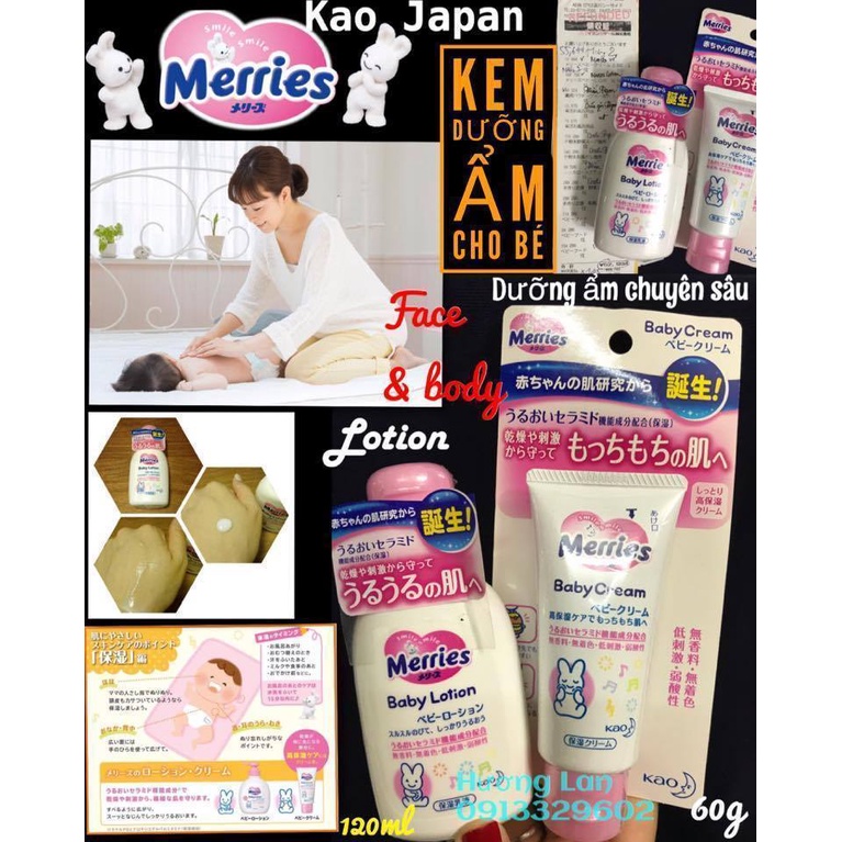 Dưỡng Da Cho Bé Baby Cream Merries hàng Nội Địa Nhật