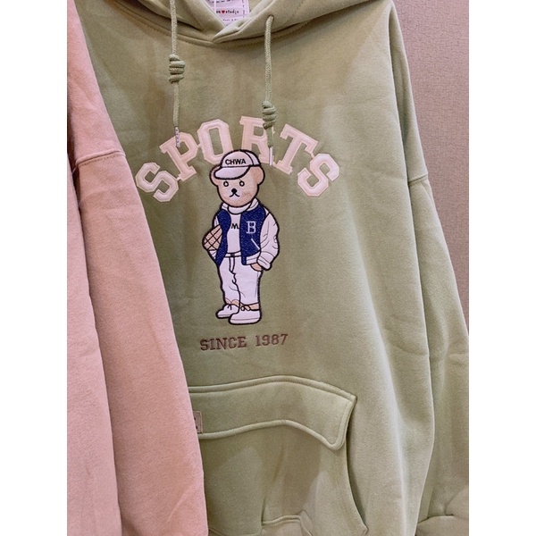 Áo hoodie vải nỉ cao cấp thêu Sports