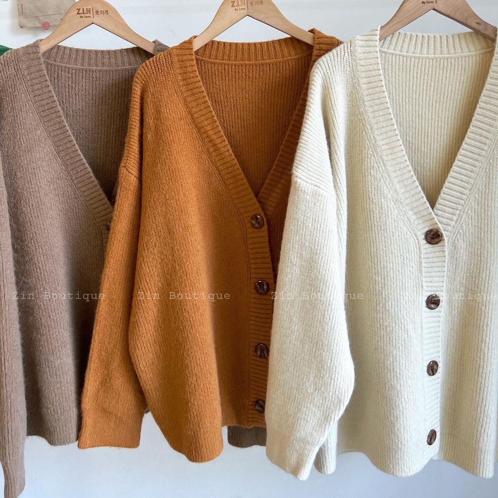 Áo len cardigan dài tay A513, Áo len nữ form rộng Hàn Quốc