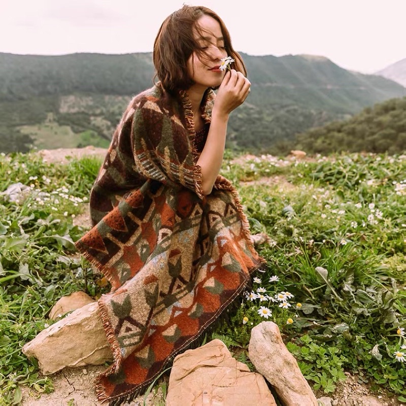 Khăn choàng boho dạ dày mùa đông