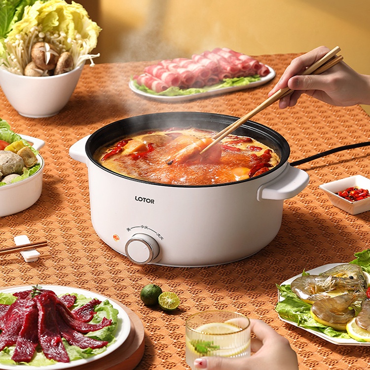 Nồi lẩu điện đa năng Lotor 30C có xửng hấp dung tích 3L nồi đa năng có lớp chống dính cao cấp