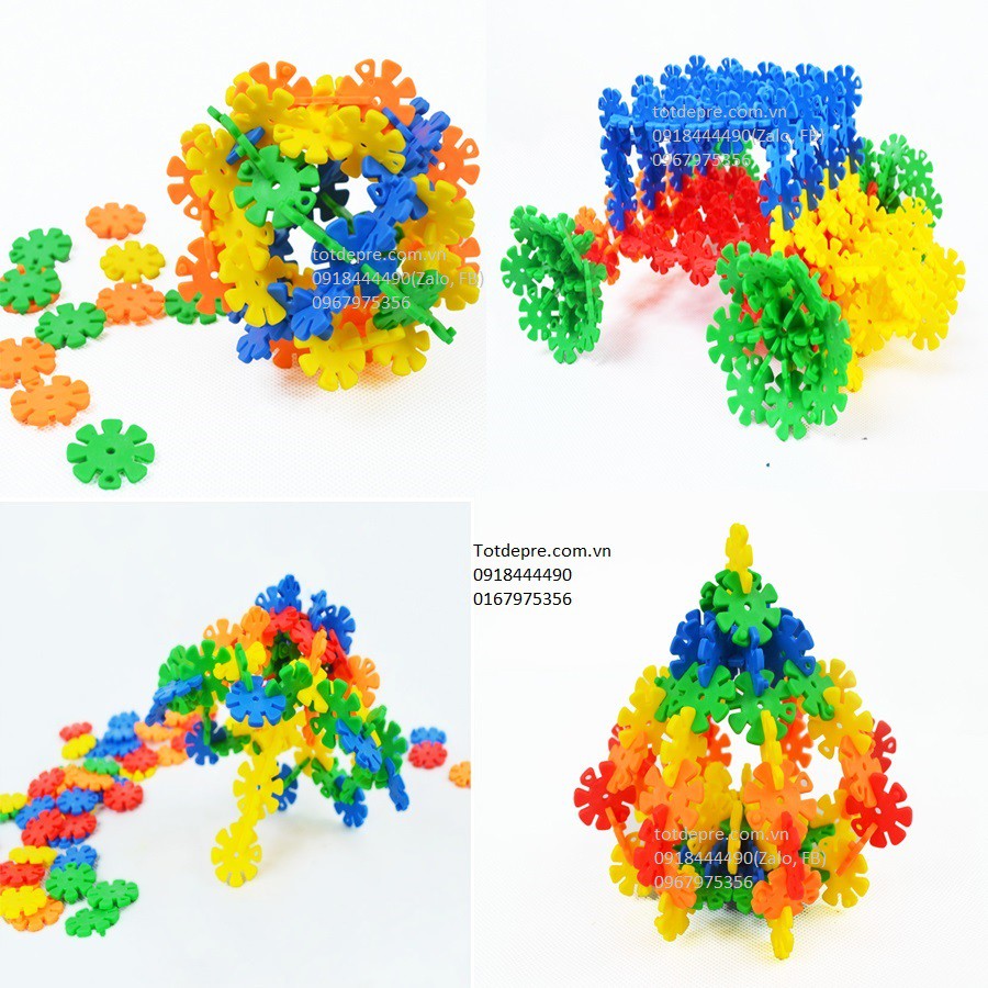 Lắp ghép sáng tạo phát triển tư duy - mẫu bông hoa tuyết