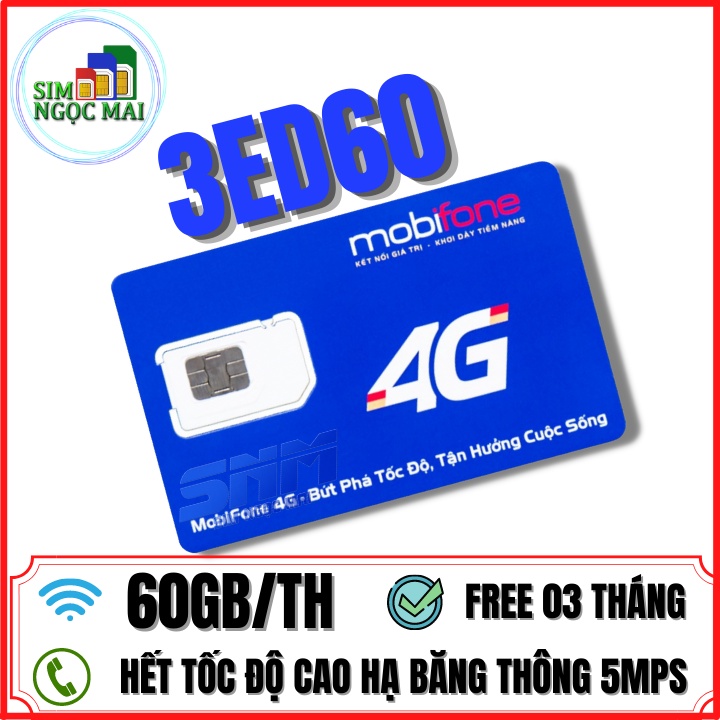 Sim 4G Mobifone MDT250A - ED60 - 12FD50 - 12MDT50- 180GB DATA- TRỌN GÓI 06T - 1 NĂM - XÀI THẢ GA KHÔNG GIỚI HẠN