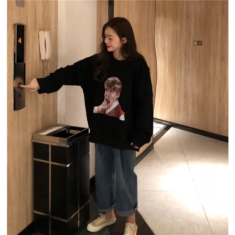 Áo Sweater Dáng Rộng Phong Cách Harajuku Hàn Quốc Thời Trang Thu Đông Mới 2021 | BigBuy360 - bigbuy360.vn