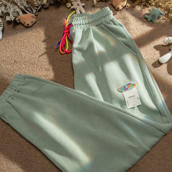 NRVP Quần Thể Thao Nữ Ống Rộng Phong Cách Đường Phố Hàn Quốc Mới