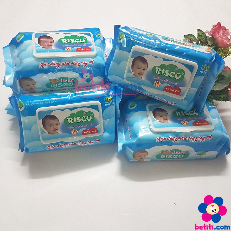 Khăn Ướt Không Mùi Baby Risco 100 Tờ (An Toàn Cho Bé Sơ Sinh) - 8938506395073