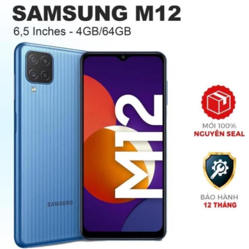 Điện thoại SAMSUNG Galaxy M12 6.5" (4GB/64GB) Chính hãng mới 100% Có Tiếng Việt - 1 Đổi 1 - BH 1 Năm NCASP21