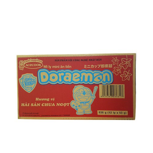 Mì ly doraemon hải sản chua ngọt 48g x 12 ly / thùng | BigBuy360 - bigbuy360.vn