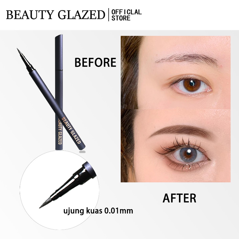 Bút kẻ mắt nước BEAUTY GLAZED màu đen chống nước lâu trôi làm đẹp dễ tẩy trang