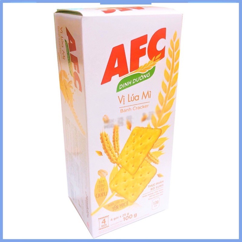 Bánh Crackers AFC Mặn Vị Rau&amp; Lúa Mì hộp 8 gói 200g