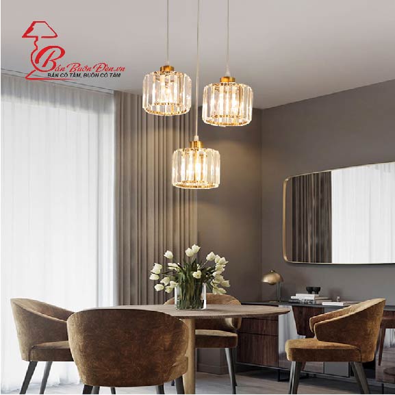 Đèn Thả Trần Pha Lê Đơn ĐÈN TRANG TRÍ GIÁ BUÔN Chụp Đèn Hình Trụ Họa Văn Nổi Chữ Nhật Giúp Tán Sắc Ánh Sáng 135G