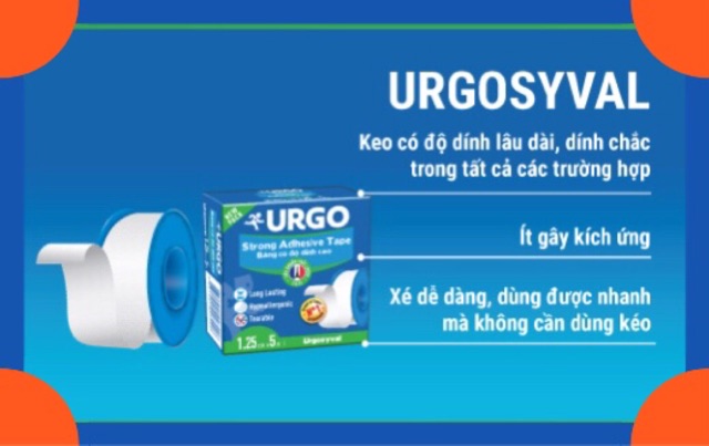 BĂNG KEO LỤA XÉ URGOSYVAL STRONG ADHESIVE TAPE