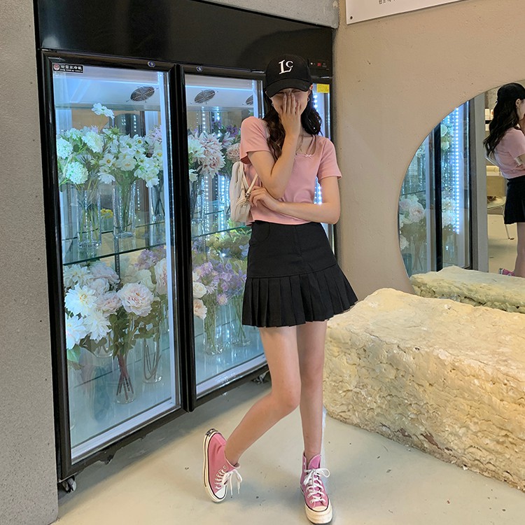 Chân Váy Chữ A Xếp Ly Màu Trơn Thời Trang Mùa Hè Hàn Quốc 3 Màu Tùy Chọn | BigBuy360 - bigbuy360.vn
