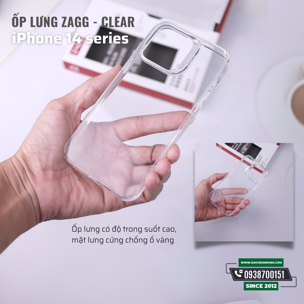 Ốp lưng cho iPhone 14 - 14 Plus - 14 Pro - 14 Pro Max ZAGG Clear