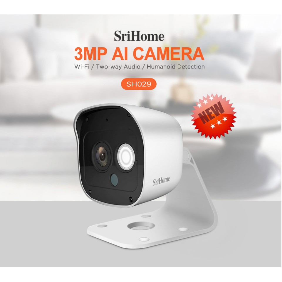 Camera IP Wifi thế hệ mới SriHome - 3.0mpx siêu nét chống nước SH029