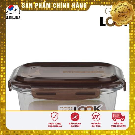 Hộp thủy tinh chịu lực cao cấp chữ nhật Hàn Quốc KOMAX GLASS LOOK 340ml