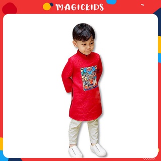 Áo dài gấm họa tiết ngũ hổ đón Tết cho bé yêu AD20002 - MAGICKIDS