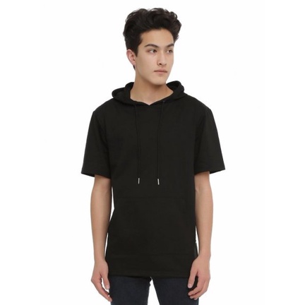 Áo thun tay lỡ có mũ / Áo hoodie unisex ngắn tay