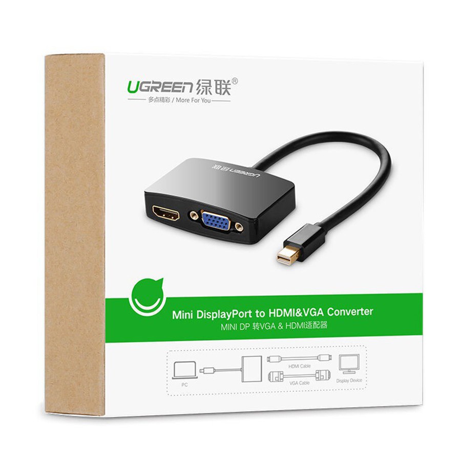 Cáp Chuyển Mini Displayport to HDMI + VGA Ugreen MD108 10427 10439 - Hàng Chính Hãng