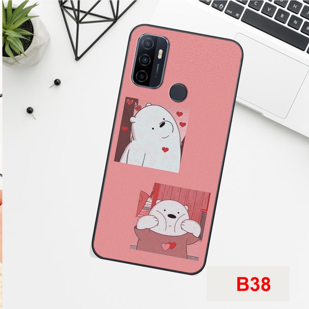 ỐP LƯNG OPPO A53 HÌNH 2 CHÚ GẤU TRẮNG SIÊU DỄ THƯƠNG