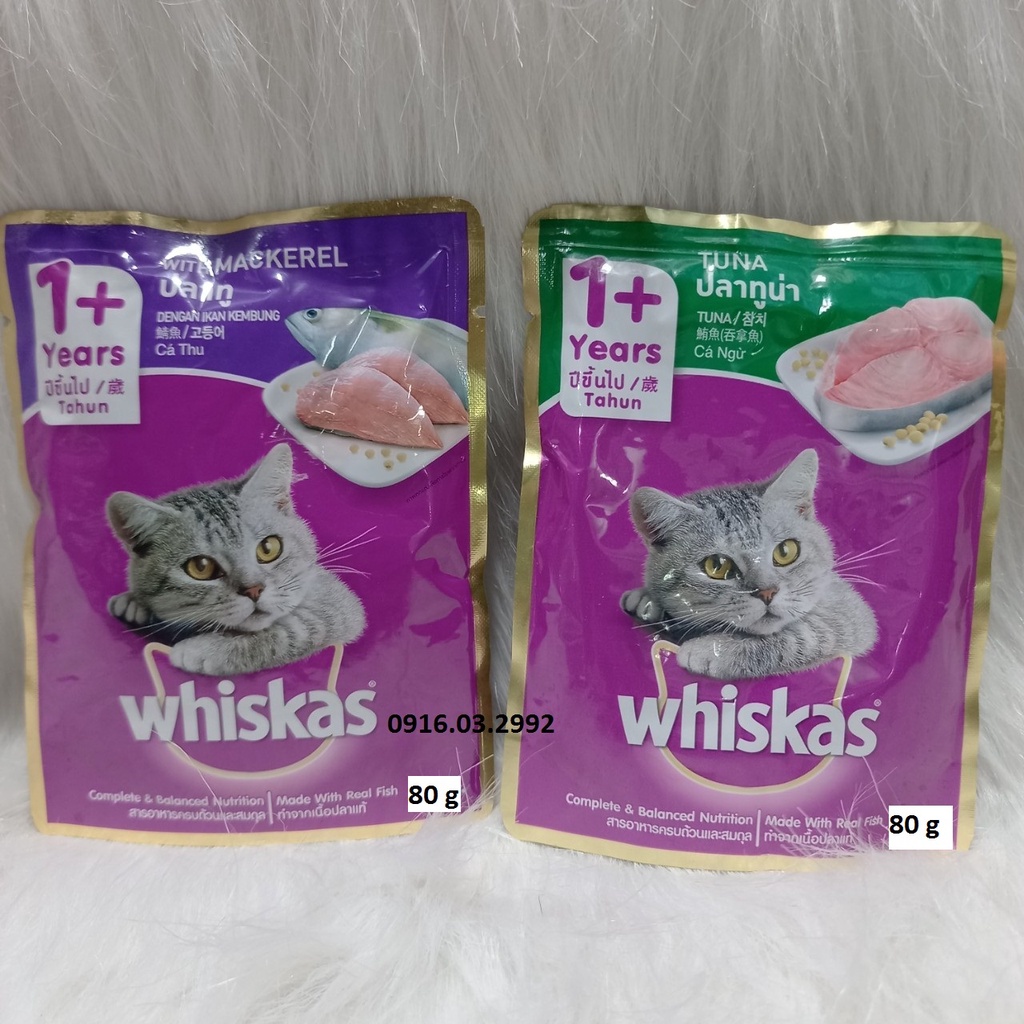 Pate cho mèo Whiskas 80g, Pate cho mèo trưởng thành