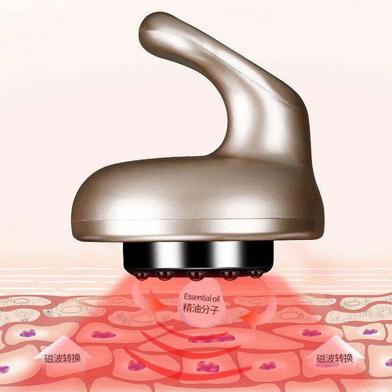 Máy Mát Xa Guasha EMS Có Cốc Hút Chân Không Chống Cellulite Đốt Cháy Mỡ Thừa