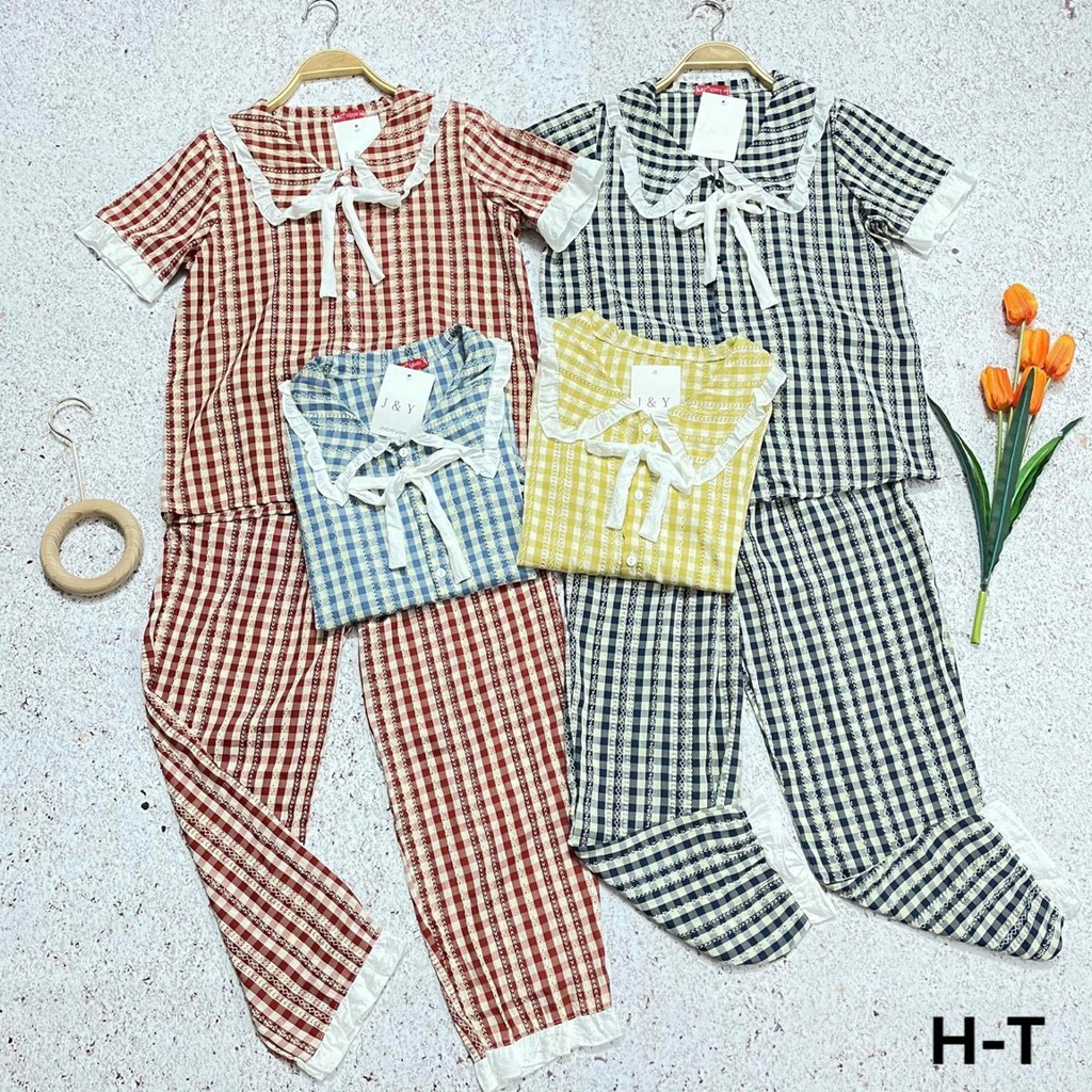 Pijama- Bộ đồ Mặc Nhà Đũi Xước Quần Dài Hàng Cao Cấp Loại 1 .