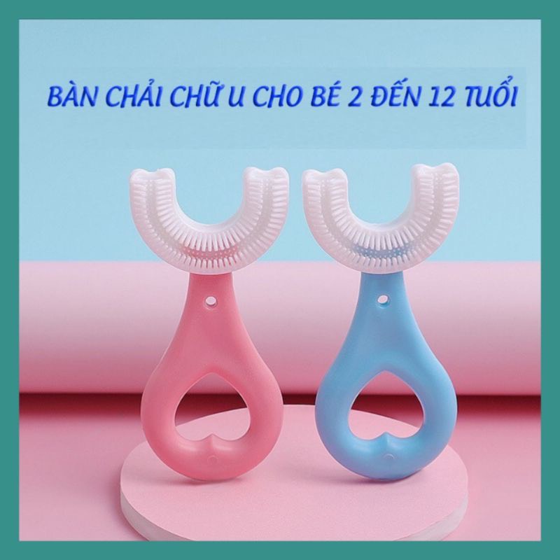 Bàn chải hình chữ u,bàn chải silicon cho bé tập đánh răng