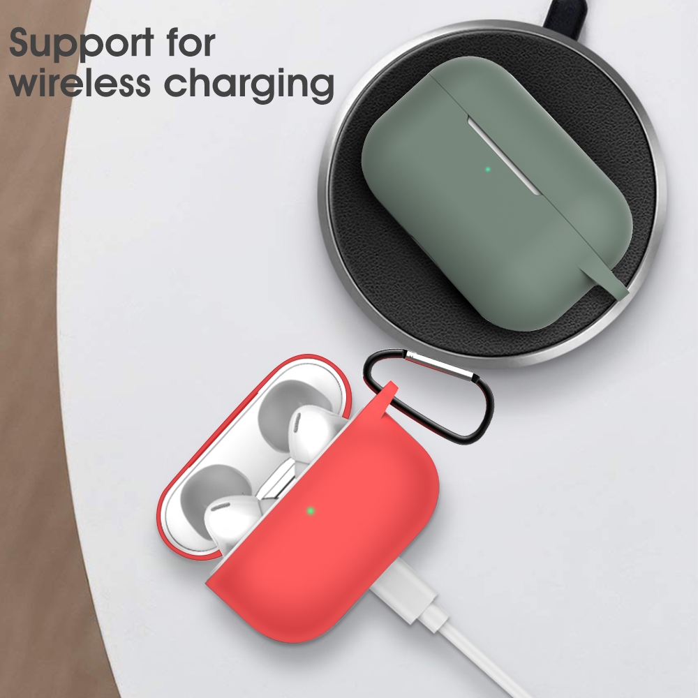 Vỏ Bảo Vệ Hộp Sạc Tai Nghe Apple Airpods Bằng Silicon TPU Mềm Chống Bụi Kèm Móc Khóa