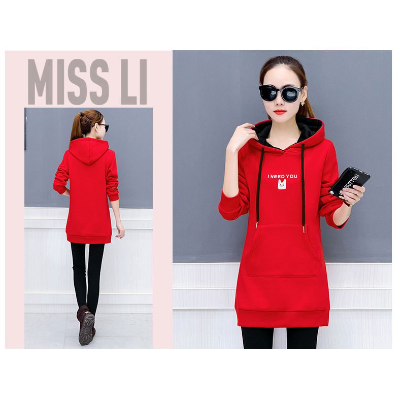 Áo Hoodie Dáng Dài Thời Trang I Need You P861 Hàng Quảng Châu