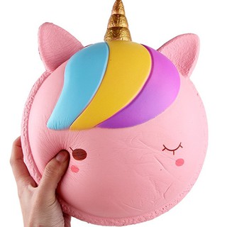 SQUISHY CHÍNH HÃNG ĐẠI KHỔNG LỒ BÁNH TRÒN 1 SỪNG HỒNG (squishy004 )