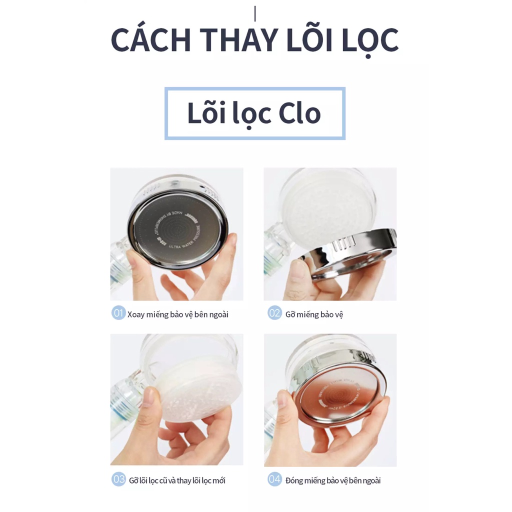 Phụ kiện vòi sen Cuckoo CWCF-CHVT1C: Lõi lọc Clo và Vitamin C - Hàng chính hãng - Chất lượng Hàn Quốc