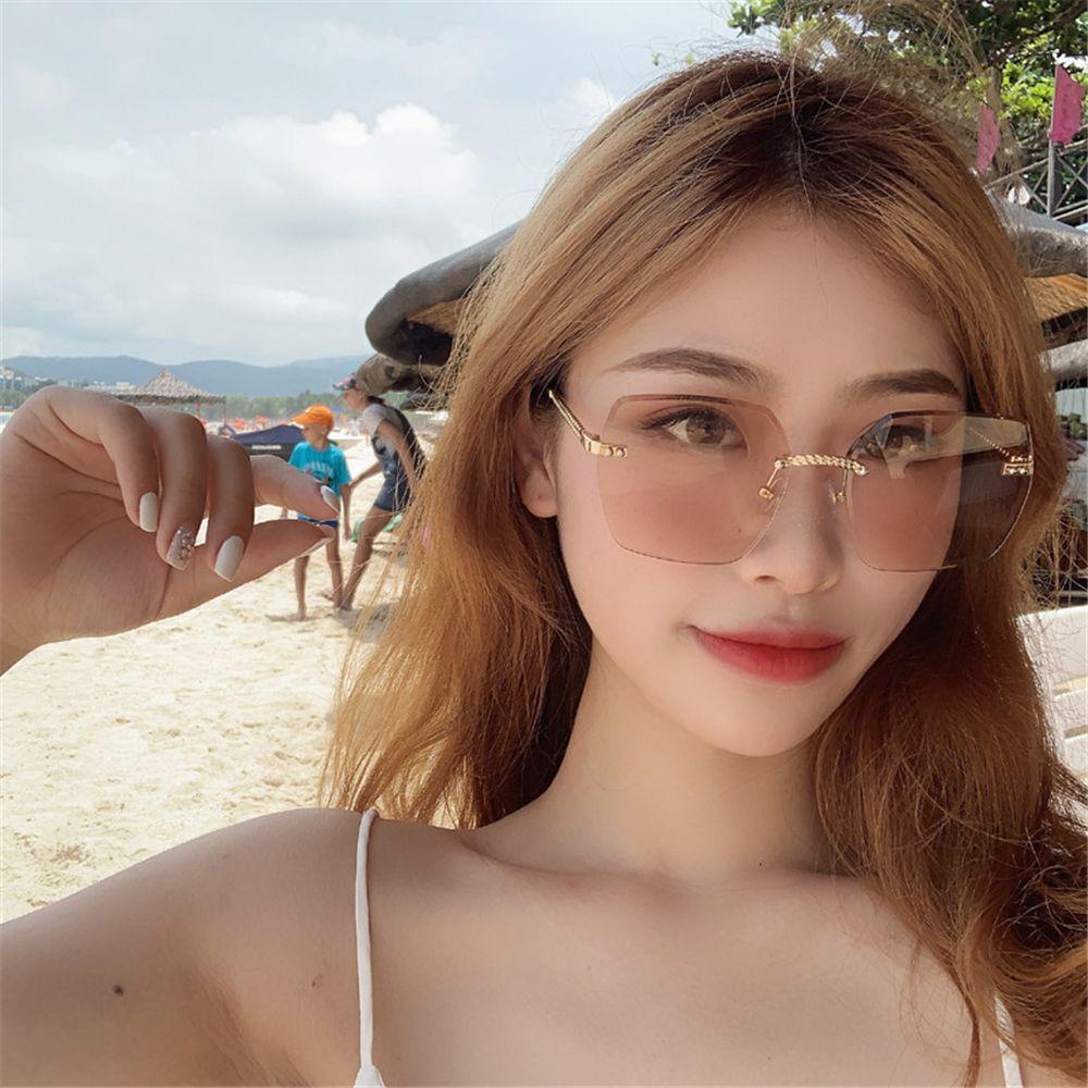 Kính Mát Hình Chữ Nhật Không Gọng Thời Trang Mùa Hè
