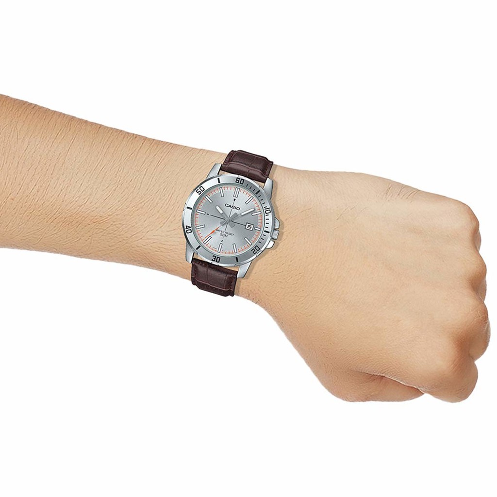 Đồng hồ nam dây da Casio Anh Khuê MTP-VD01