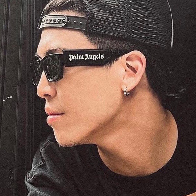 Kính mát gọng chữ nhật in chữ phong cách retro thời trang dành cho nam và nữ