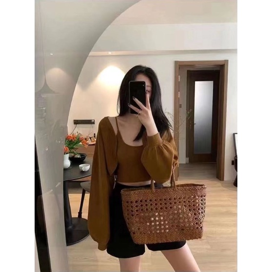 Áo Khoác cardigan Dệt Kim Tay Dài Phong Cách Hàn Quốc Thời Trang Cho Nữ