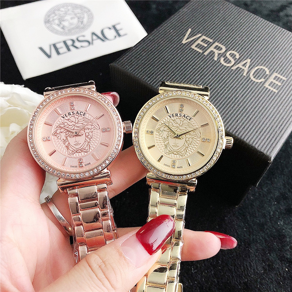 Versace Đồng Hồ Đính Đá Sang Trọng Cho Nữ