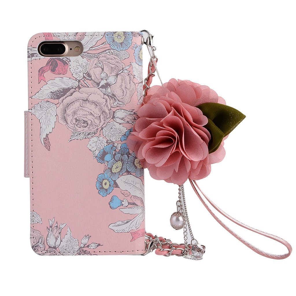 Bao da điện thoại dạng ví hoa thời trang cho iPhone X 5 6 7 8 Plus | BigBuy360 - bigbuy360.vn