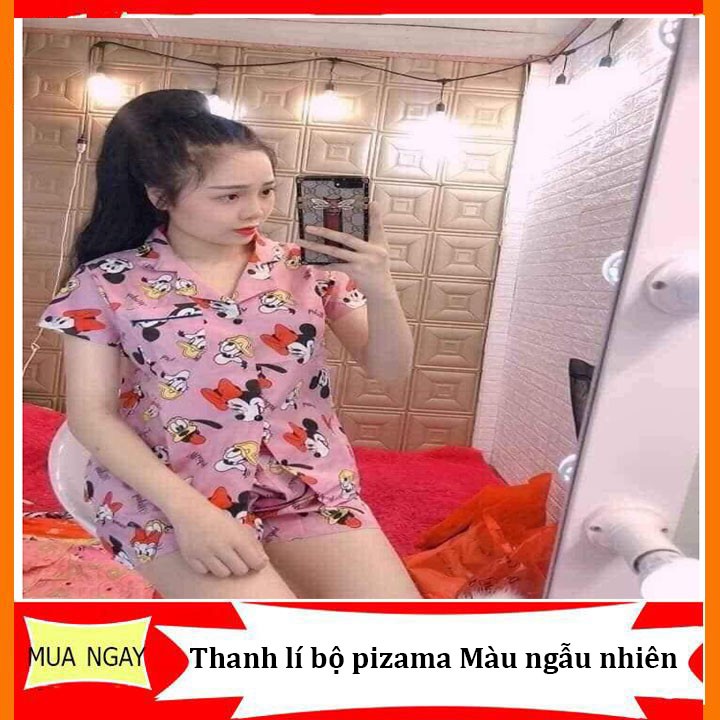 (Màu ngẫu nhiên) Bộ Pizama kate ngắn ( Bộ Đùi )