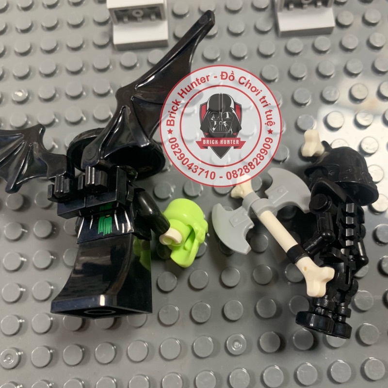 Minifigures Ninjago combo 2 mô hình lắp ráp nhân vật phản diện King Vangleis và black skeleton